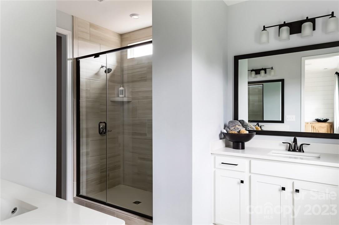 216 Brooks Springs Drive Fort Mill, SC 29708 - Photo 17 of 24 a bathroom with a shower sink and mirror
