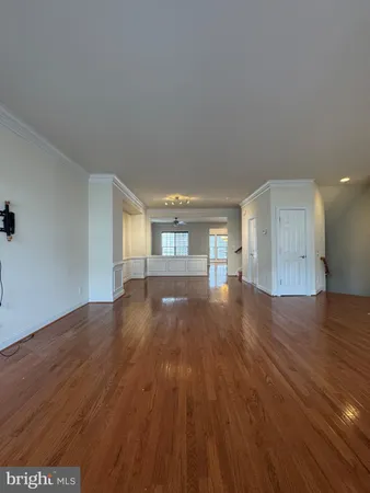 a balcony with wooden floor