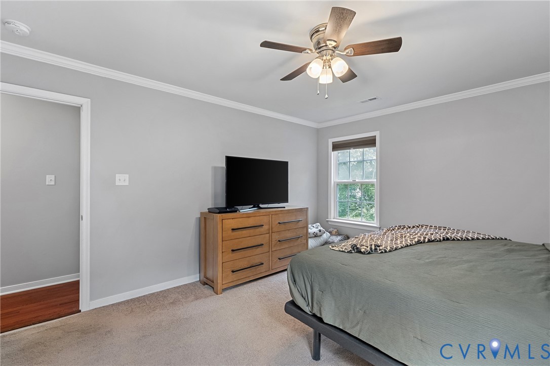 17045 Annfield Road Beaverdam, VA 23015 - Photo 25 of 40 Recessed window with blinds, ceiling fan with ligh