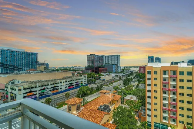 a view of a city from a terrace