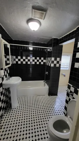 a table and chairs in a room