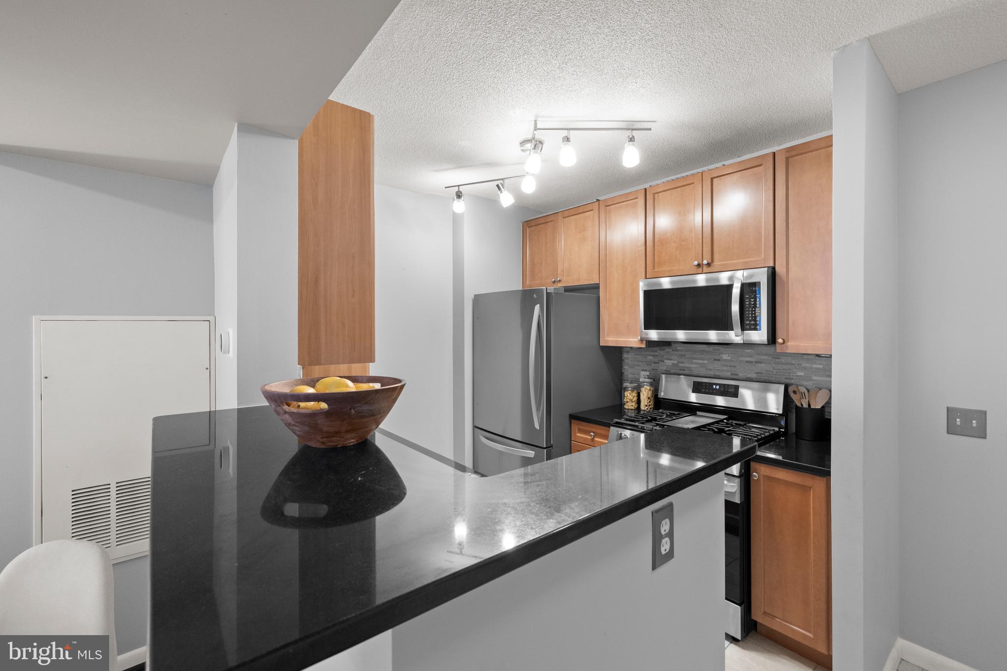 851 North Glebe Road, Unit 1508 Arlington, VA 22203 - Photo 5 of 41 a kitchen with stainless steel appliances a sink stove and refrigerator