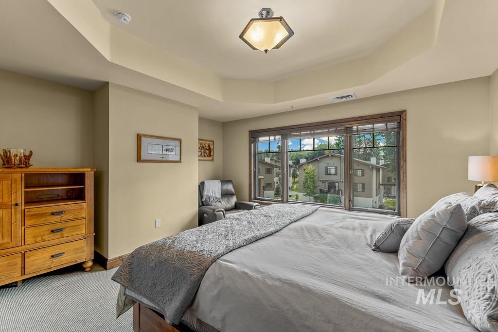 616 North 3rd Street, Unit 304 McCall, ID 83638 - Photo 25 of 38 Primary suite has a great view of the courtyard and fountain.