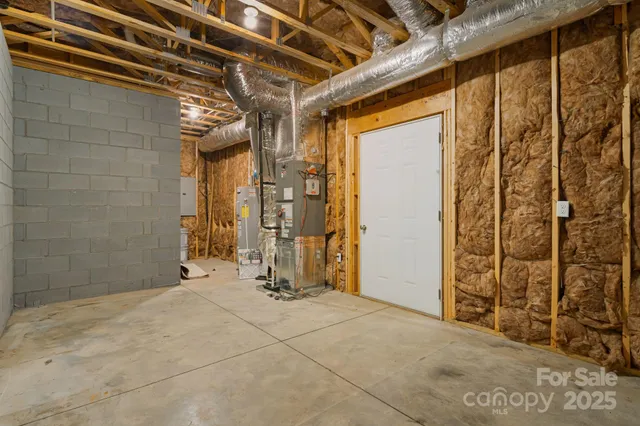 a view of a door with wooden walls