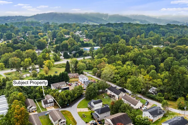 an aerial view of multiple house
