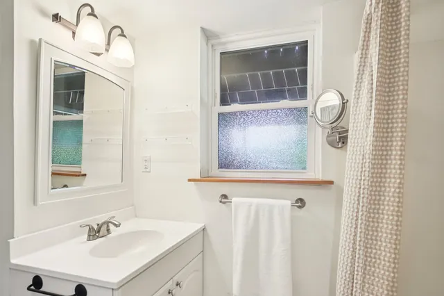 a view of a backyard with a garden