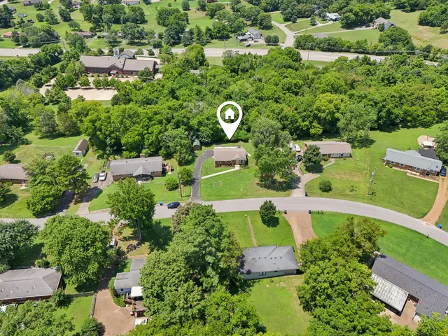 an aerial view of a house