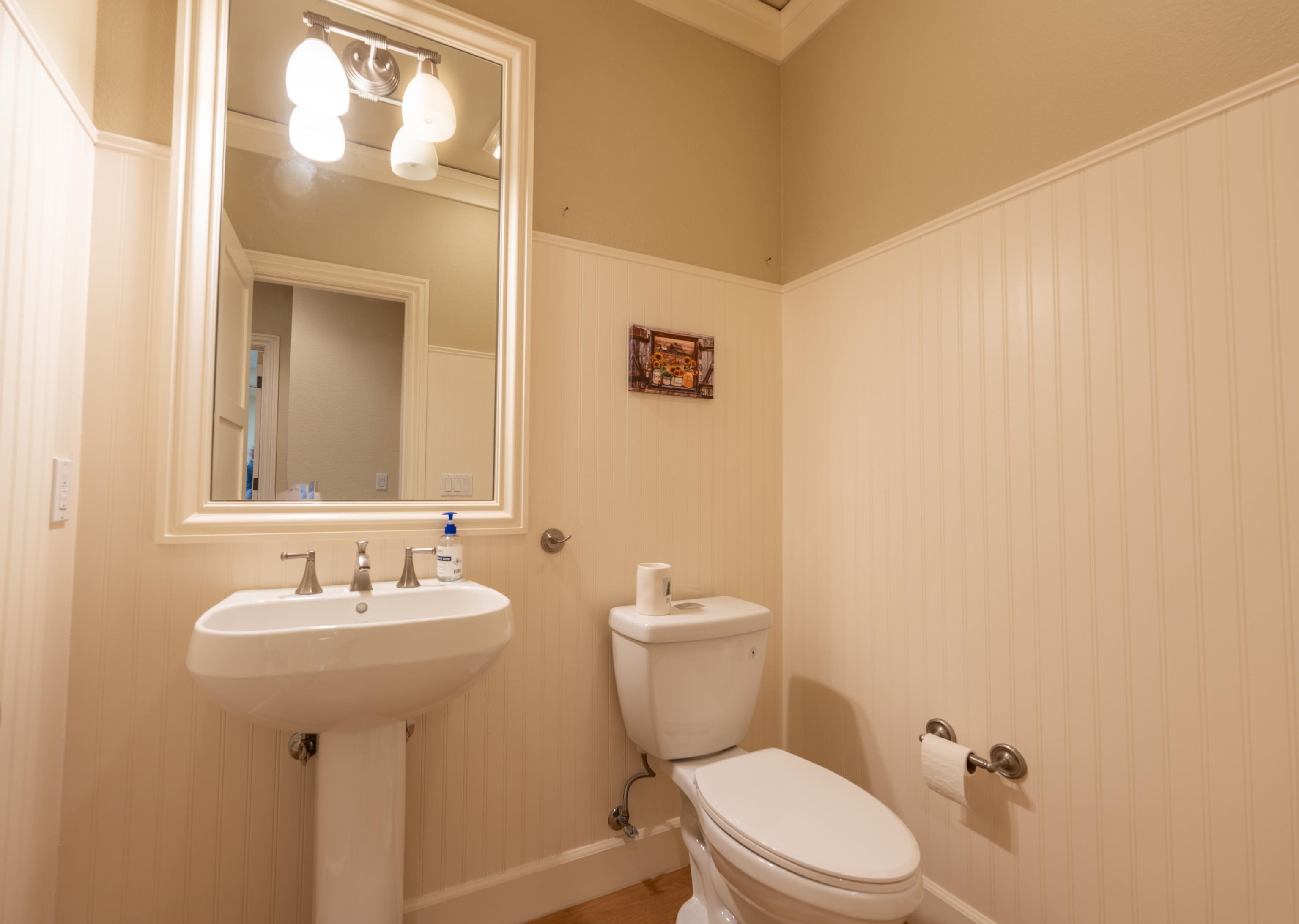 40 Hawk Ridge Clio, CA 96106 - Photo 12 of 42 a bathroom with a toilet a sink and mirror