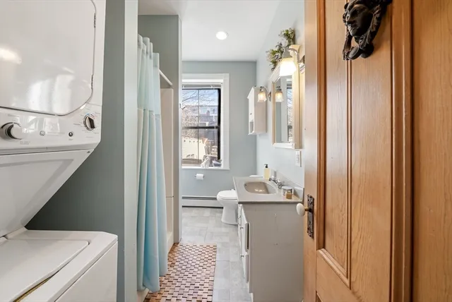 a room with a washer and dryer