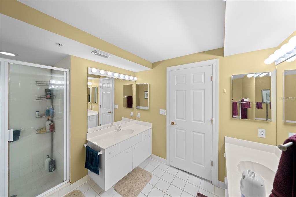 4575 South Atlantic Avenue, Unit 6209 Ponce Inlet, FL 32127 - Photo 31 of 53 a bathroom with a tub sink and mirror