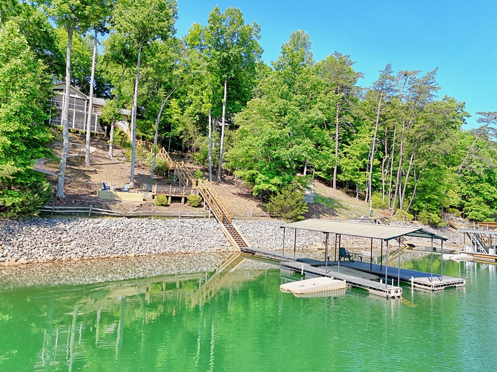 456 Deaver Cove Road Blairsville, GA 30512 - Photo 65 of 83 a aerial view of a house with swimming pool garden and patio