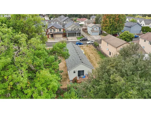 an aerial view of a house