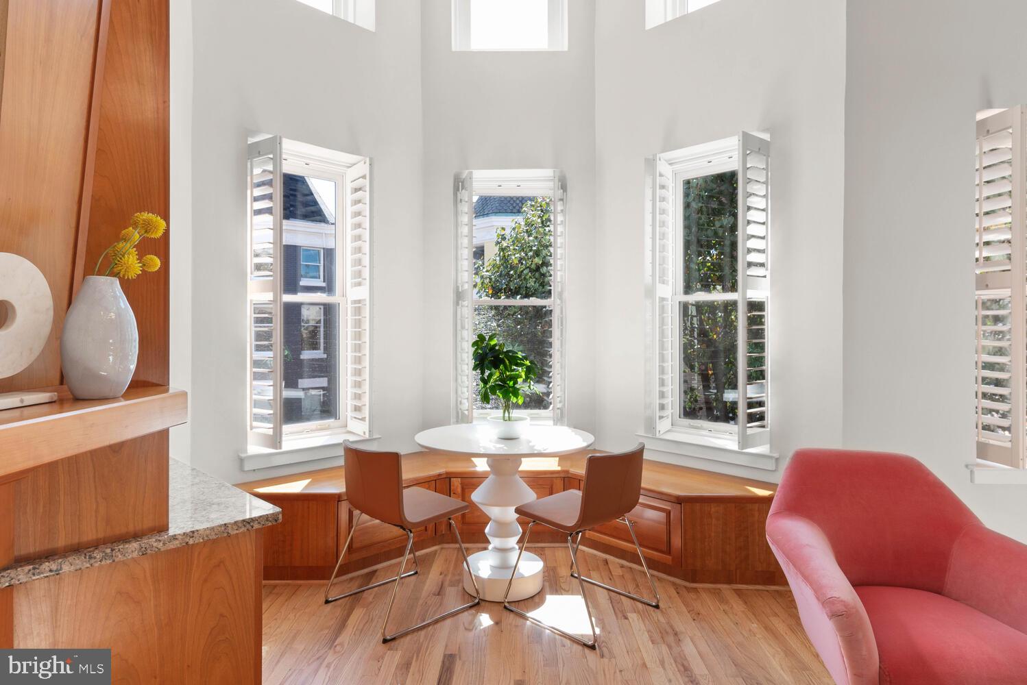 1745 Willard Street Northwest Washington, DC 20009 - Photo 11 of 86 Bay windows w/ custom built-in dining banquette