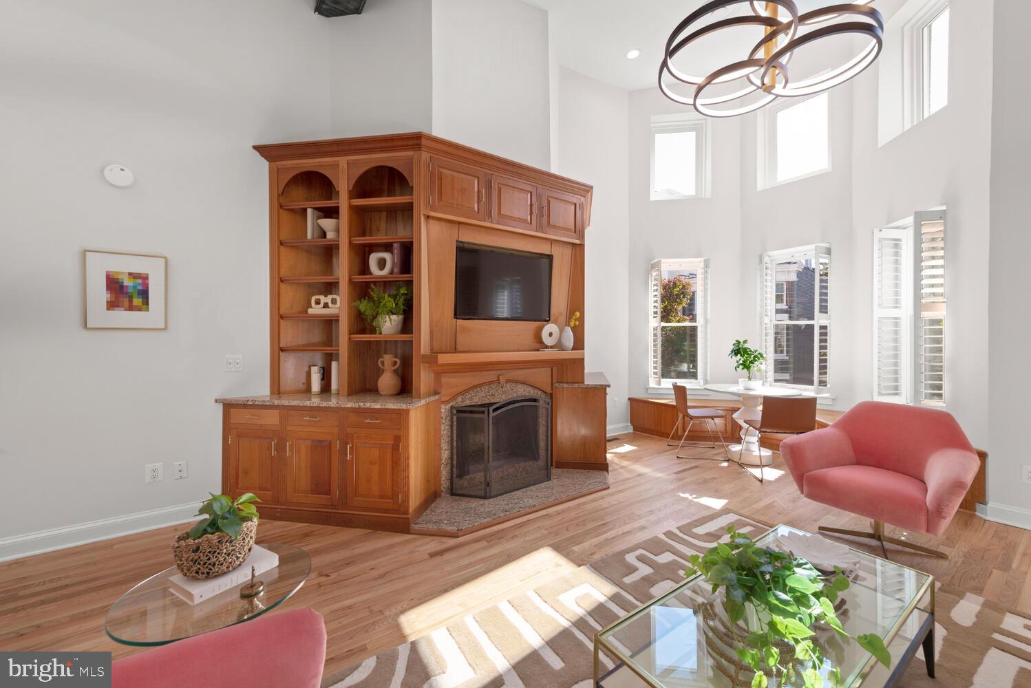 1745 Willard Street Northwest Washington, DC 20009 - Photo 13 of 86 Custom built-in with wood-burning fireplace
