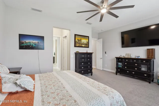 a view of a city with lawn chairs