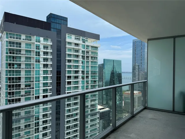 a view of a building from a balcony