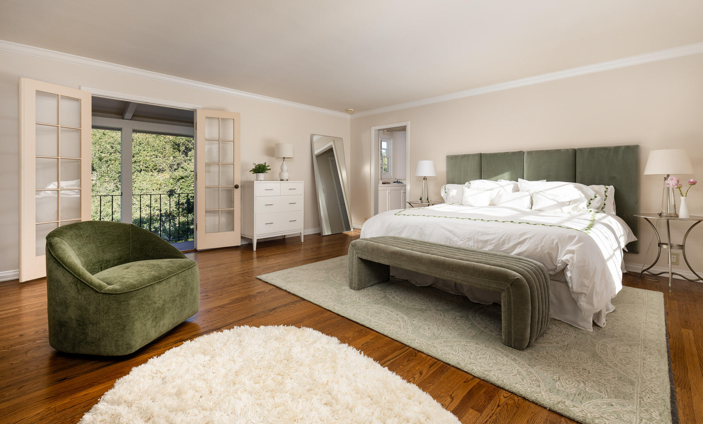 937 Arcady Road Montecito, CA 93108 - Photo 15 of 32 a bedroom with a bed and a couch