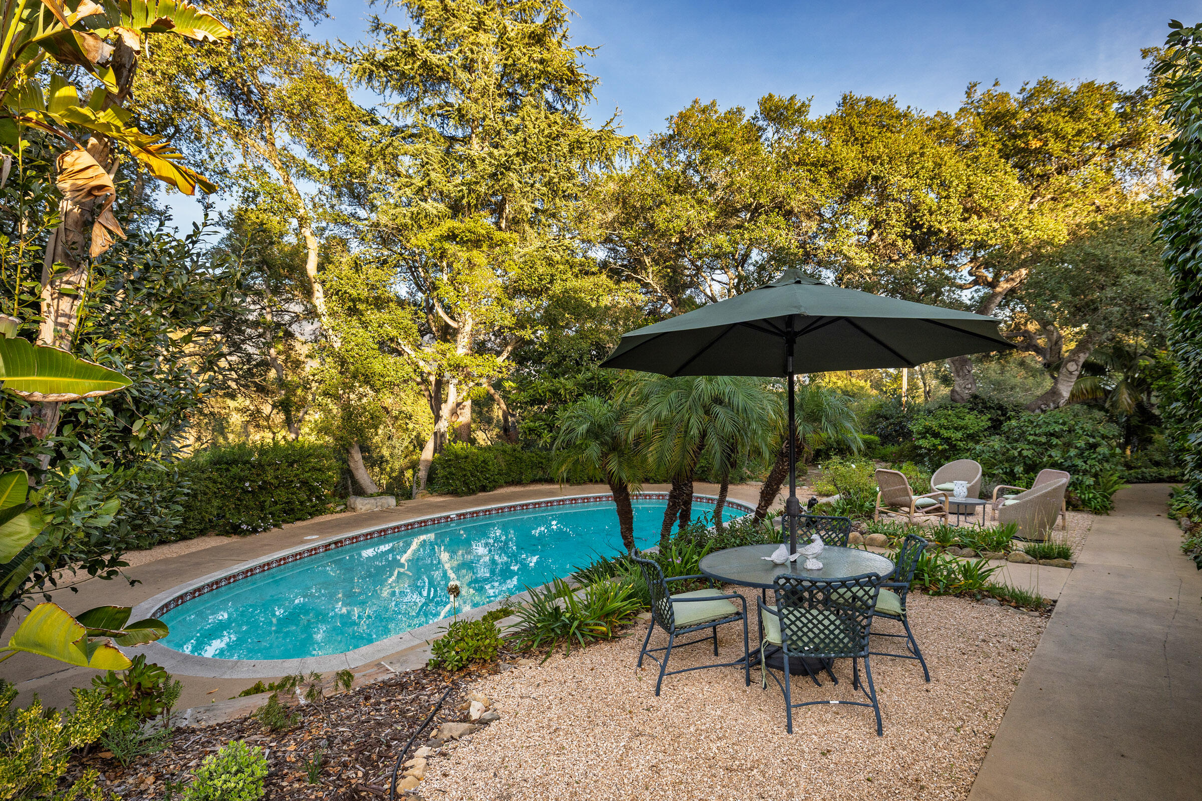 937 Arcady Road Montecito, CA 93108 - Photo 30 of 32 a view of a backyard with sitting area and furniture