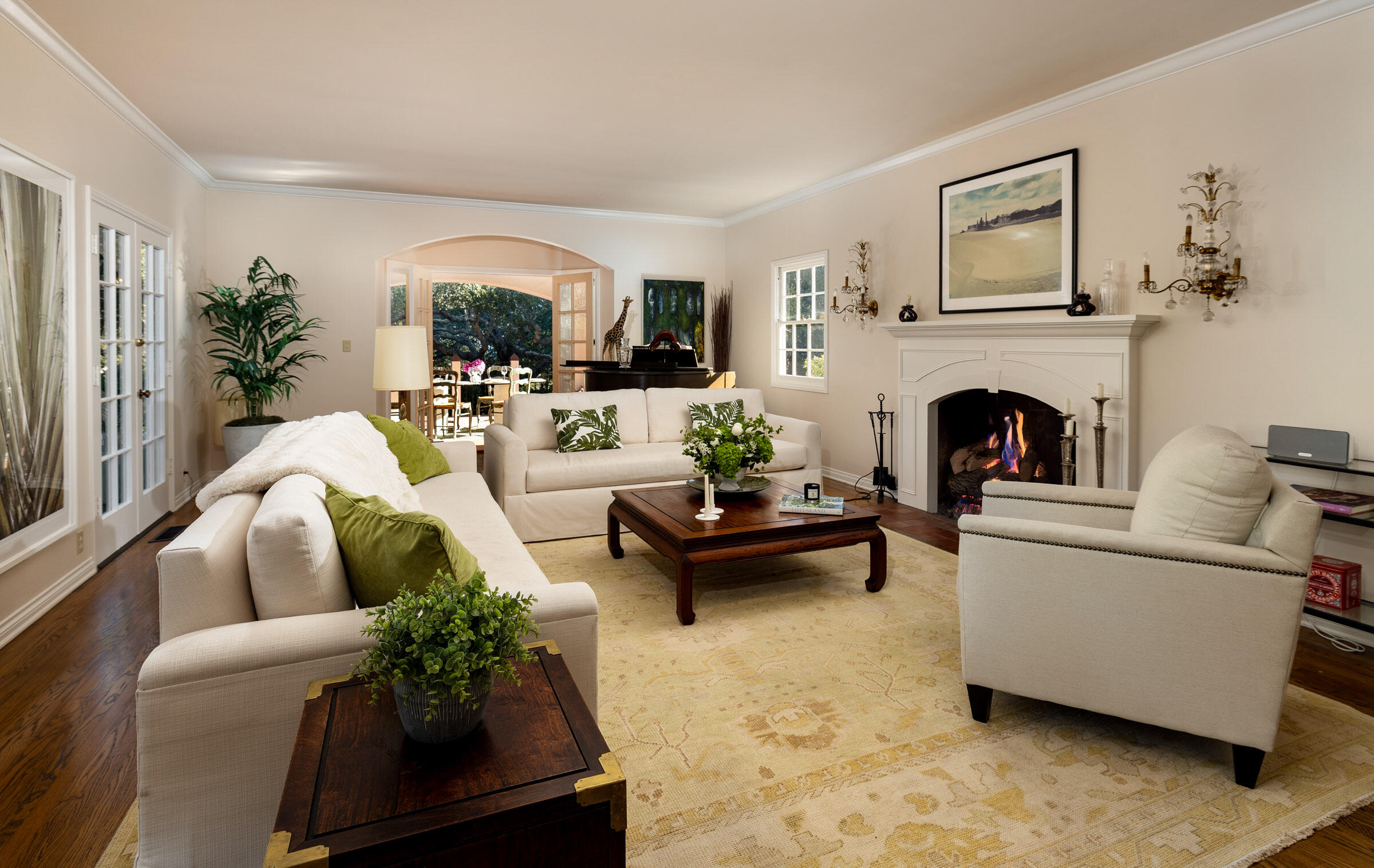 937 Arcady Road Montecito, CA 93108 - Photo 3 of 32 a living room with furniture and a fireplace