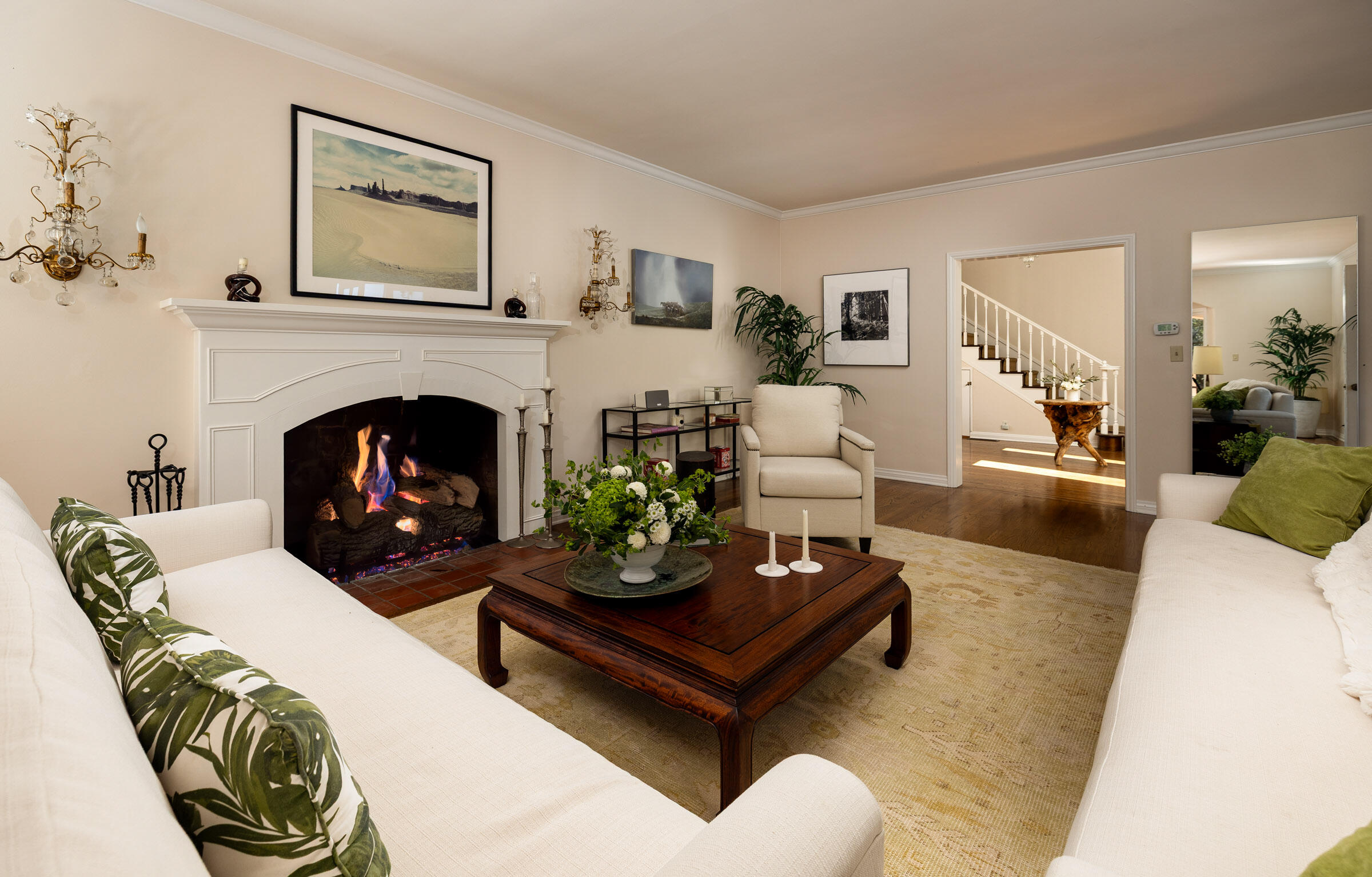 937 Arcady Road Montecito, CA 93108 - Photo 6 of 32 a living room with furniture and a fireplace