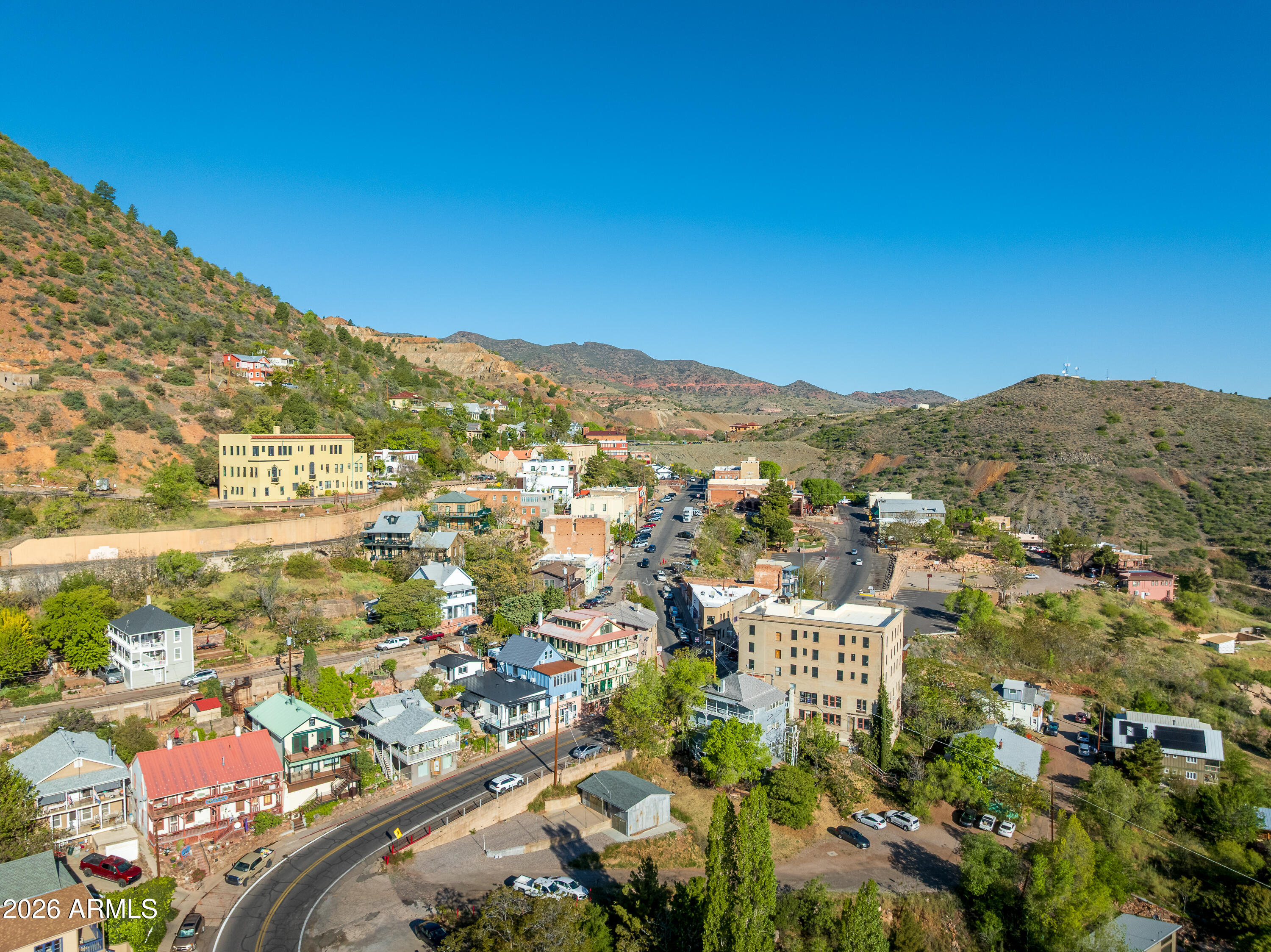 511 Main Street Jerome, AZ 86331 - Photo 63 of 67 an aerial view of residential houses with outdoor space and street view