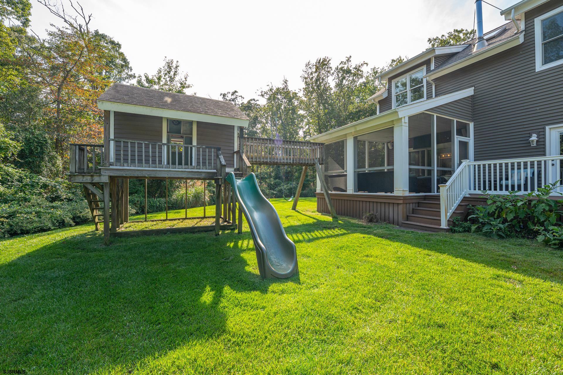 103 Tyler Road Ocean View, NJ 08230 - Photo 30 of 80 a view of a house with a swimming pool and a small yard