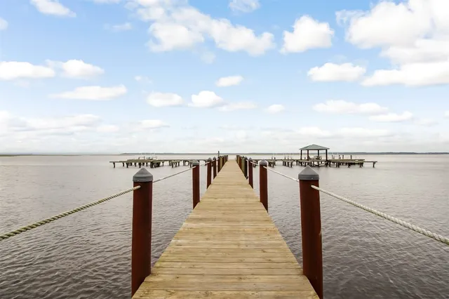 a park with water view and bridge