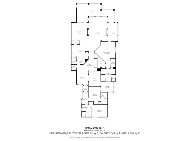 a picture of a room with a bench