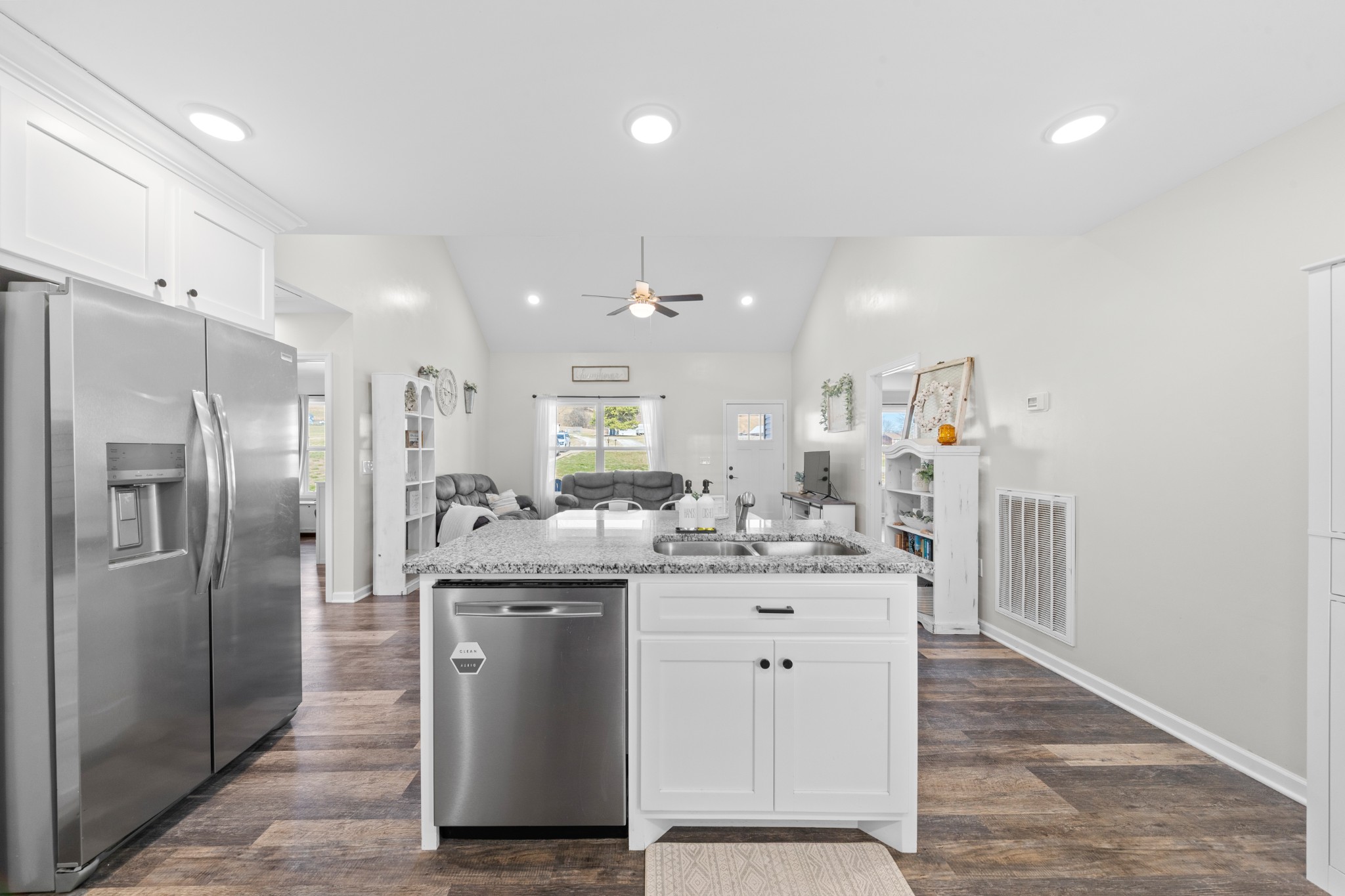 2023 Coleman Road Cornersville, TN 37047 - Photo 23 of 80 a kitchen with stainless steel appliances granite countertop a sink and refrigerator
