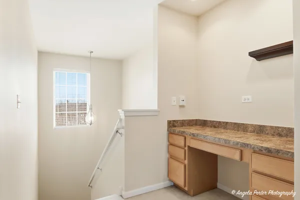 a view wooden cabinets
