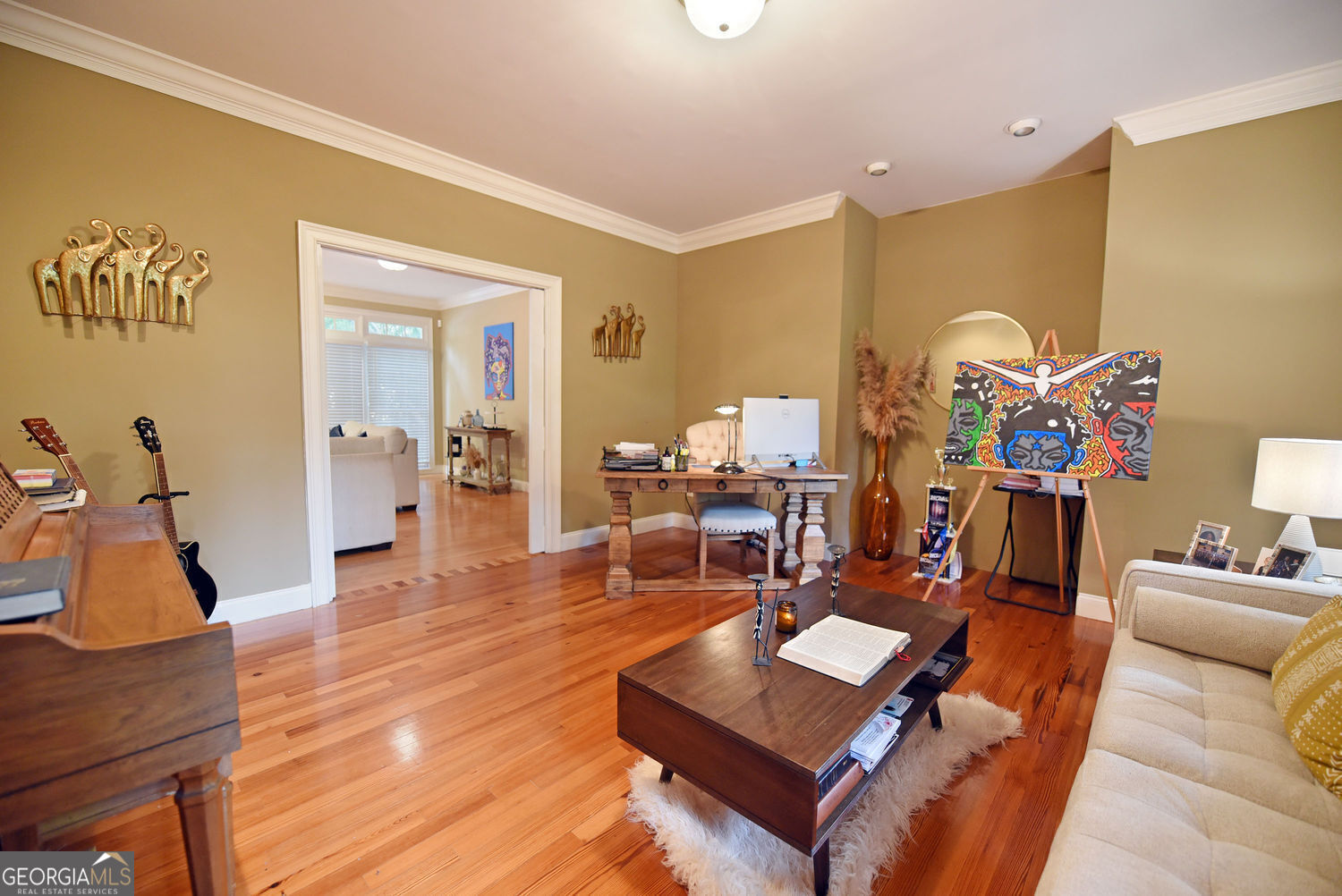 919 Deer Chase Toccoa, GA 30577 - Photo 22 of 62 a living room with fireplace furniture and a wooden floor