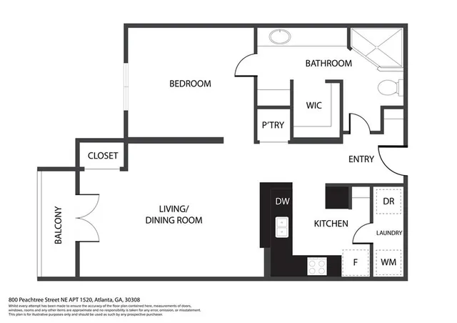 $235,000 | 800 Peachtree Street Northeast, Unit 1520, Atlanta, GA 30308