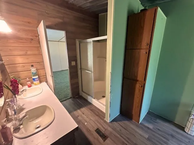 a room with a bed and a window