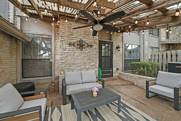 a outdoor living space with patio furniture