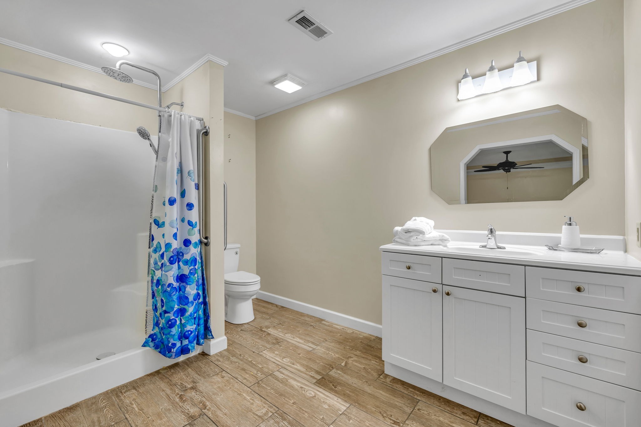 427 Telegraph Street Tennessee Ridge, TN 37178 - Photo 21 of 47 a bathroom with a double vanity sink mirror and shower