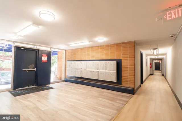 a view of a building with a street