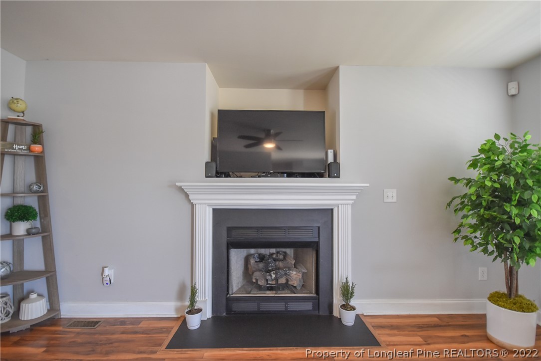37 Jumpmaster Drive Broadway, NC 27505 - Photo 14 of 48 a living room with a potted plant and a fireplace