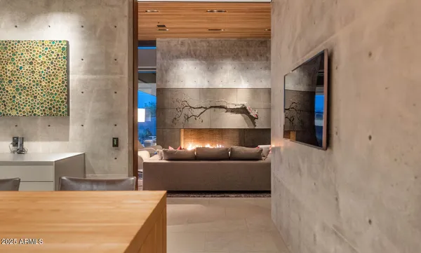 a kitchen with sink stove and refrigerator