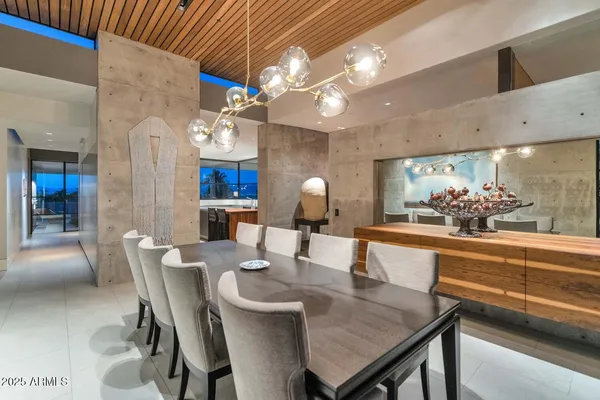 a view of a hallway with windows