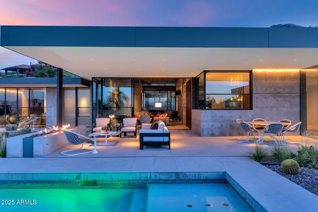 a view of swimming pool with garden