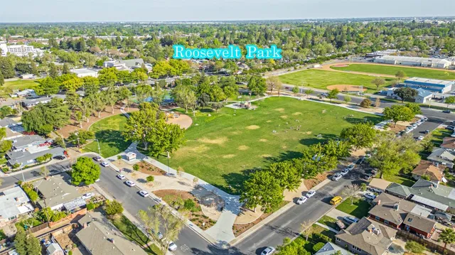 a view of a garden with an outdoor space