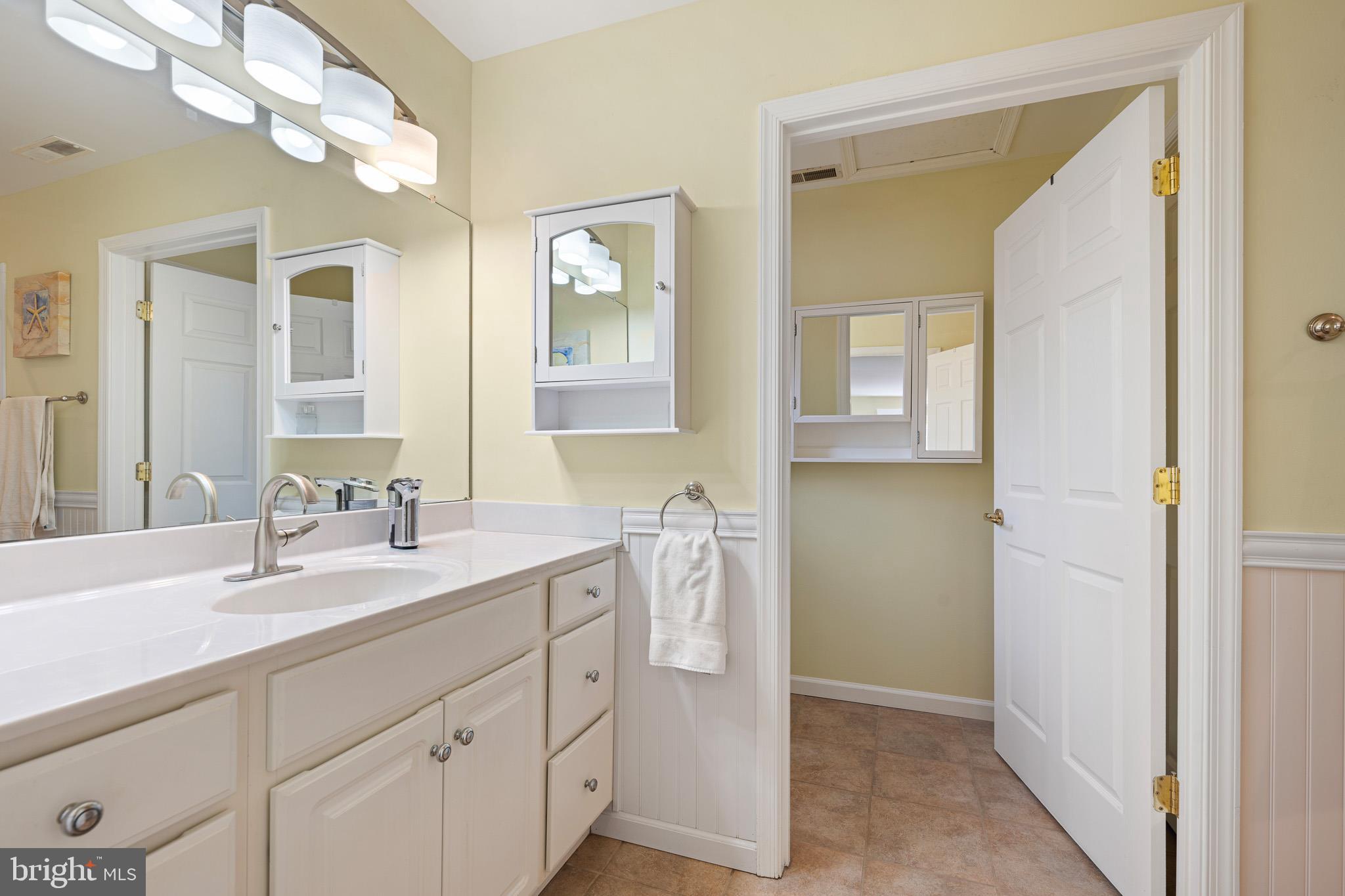 38744 Skipjack Village Road, Unit 14 Bethany Beach, DE 19930 - Photo 25 of 70 a bathroom with a sink a vanity and a mirror