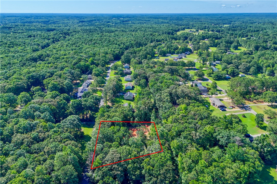 1020 Green Willow Trail Anderson, SC 29621 - Photo 19 of 28 An aerial perspective showcases a generously sized, wooded lot nestled within a verdant, established community.