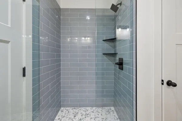 a bathroom with a shower