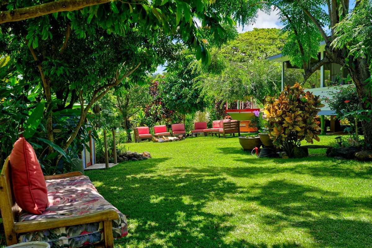 4680 Apopo Road Kapaa, HI 96746 - Photo 3 of 20 a backyard of a house with table and chairs plants and large tree