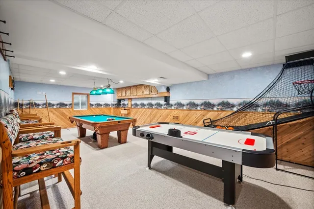 a room with furniture and a table