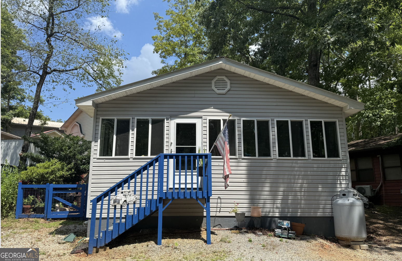 a front view of a house with balcony