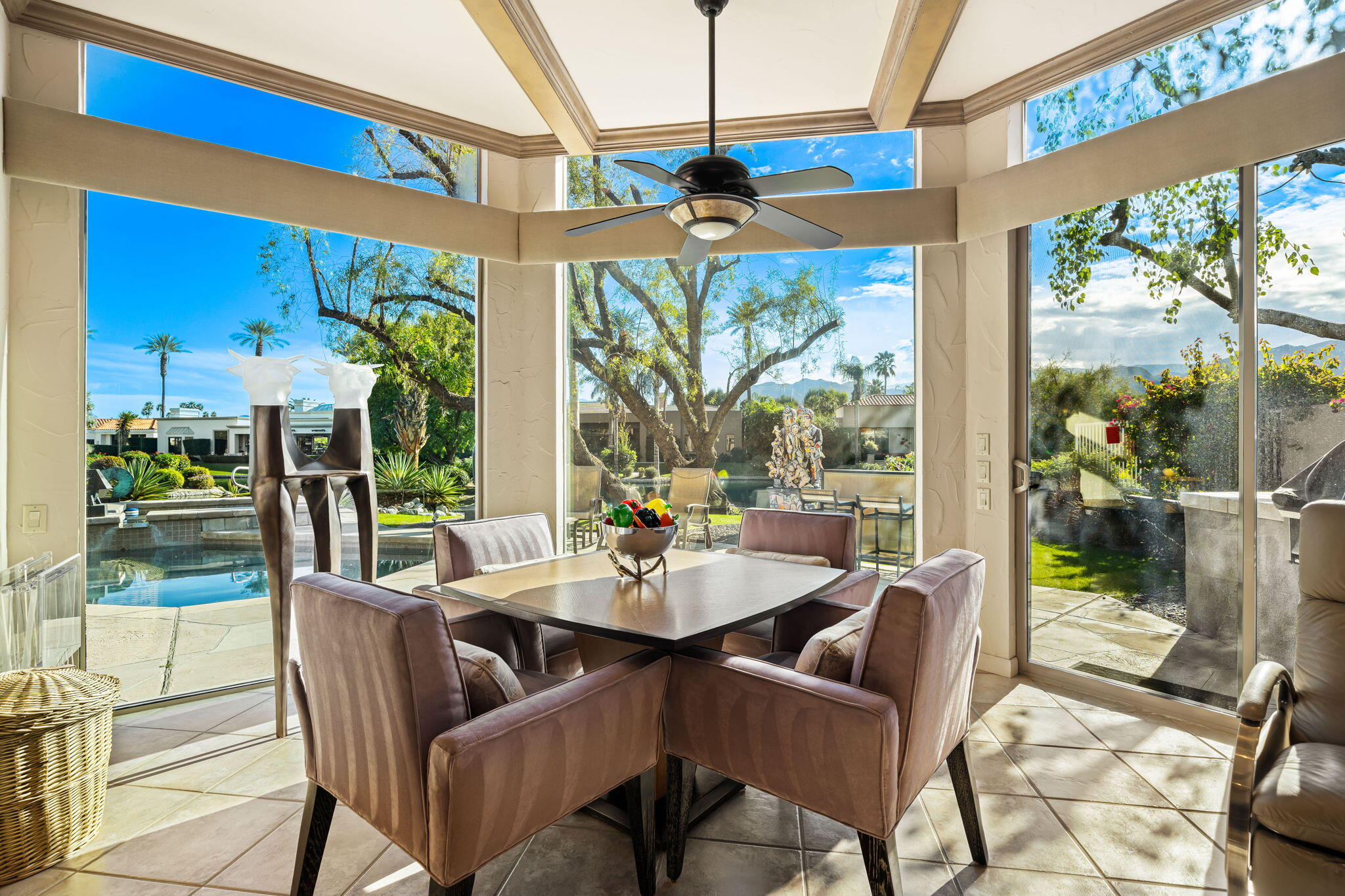 206 Crystal Bay Court Rancho Mirage, CA 92270 - Photo 53 of 62 a view of a dining room with furniture window and outside view