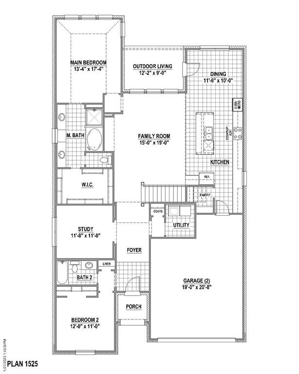 11528 Hardwick Road Fort Worth, TX 76052 - Photo 2 of 5 1st Level Floor plan
