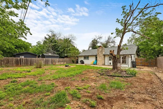 a backyard of a house